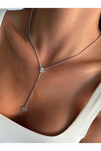 T&U Işıltı Dünyası Yonca Y Model Kolye