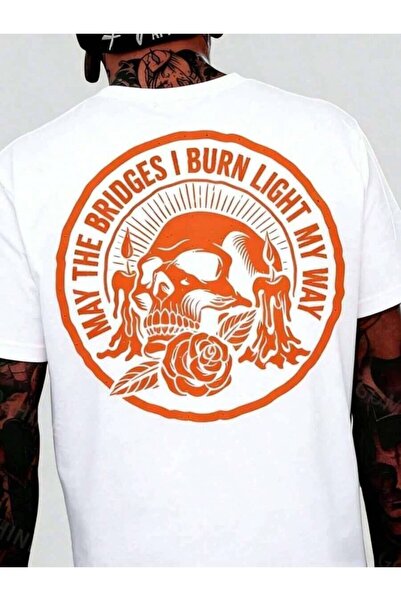 23ERVA 1pc 2026Summer Cotton Graphic Tee May Burned Bridges Illuminate My Pat...