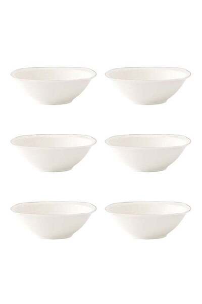 Celia 6-Piece Porcelain Square Bowl Set White 6.5 inch