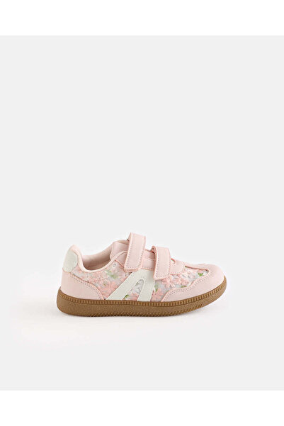 REDTAG Girls Pink Floral Printed Mesh Sneakers