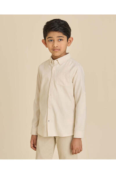 REDTAG Boys Ivory Button Down Oxford Shirt