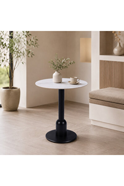 on home Ceramic Cafe Table, Round, 70 x 70 cm - Black