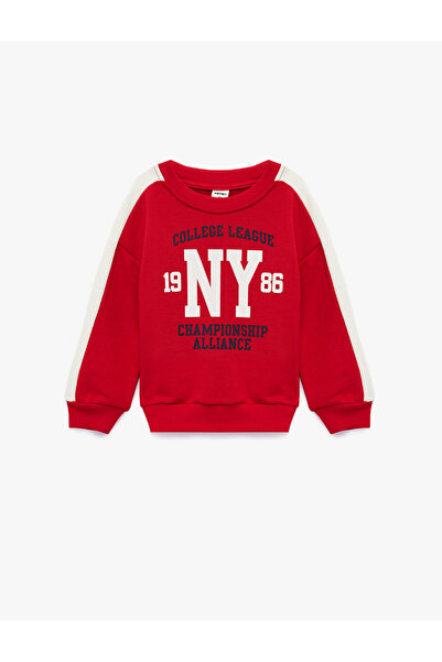 Koton Cotton Long Sleeve Crew Neck Printed Sweatshirt