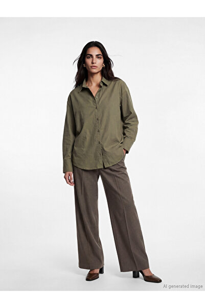 LC Waikiki Alita City High Waist Striped Women's Trousers with a Difference
