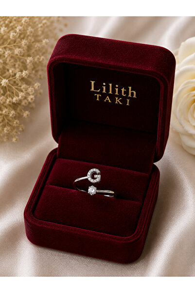 Lilith Takı Letter g Zircon Stone Adjustable Silver Color Ring |   Minimal Le...