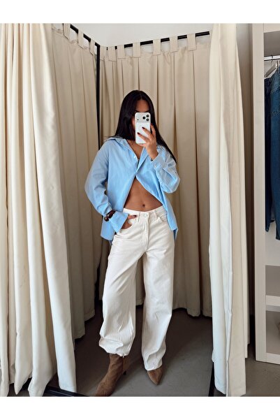 myd Mom jeans sa duplim manžetama - krem
