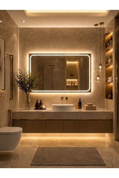 eagle mirror Horizon Dekoratif Yatay LED’li Banyo Aynası Dokunmatik Sensörlü ...
