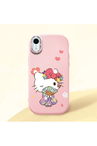 Hontinga iPhone Xr Compatible Case with Camera Protector Pink Silicone Couple...