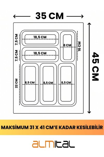 almital mobilya aksesuarları furniture accessories 35X45 Cm. White Spoon and Ladle Set of 2 (Can Be Cut up to 32X41 cm)