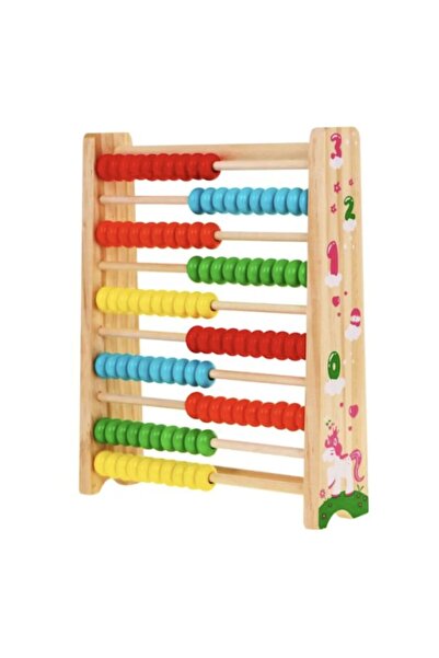 Stuniko ® Abac Montessori din Lemn cu 100 Mărgele Colorate – Numărătoare Educ...
