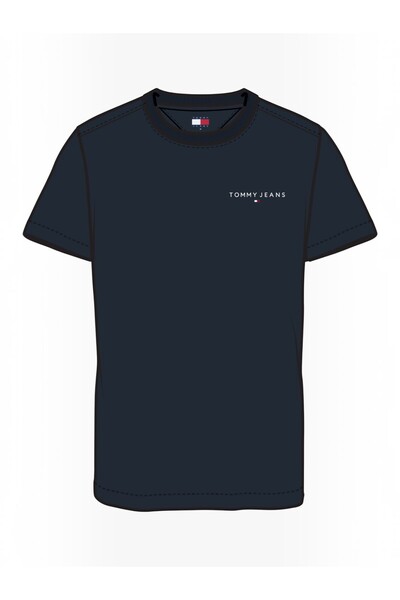 Tommy Hilfiger TJM SLIM LINEAR CHEST SS TEE EXT Erkek Mavi T-Shirt - DM0DM21188