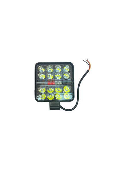 OEM Προβολέας LED Τετράγωνος 12/24V Λευκού/Κόκκινου-Μπλε 53418 - Μαύρο