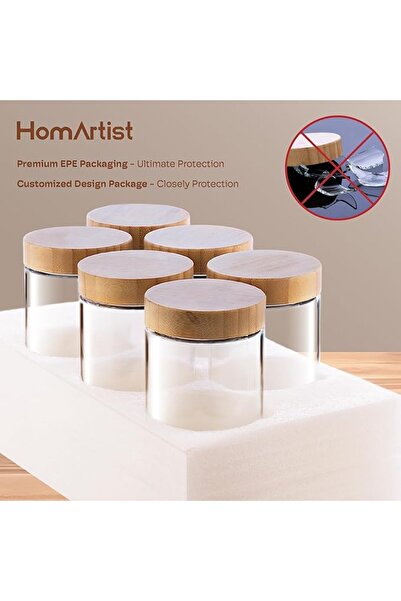THE WHITE SHOP 2 PCS Overnight Oats Containers with Bamboo Lids, Glass Jars w...
