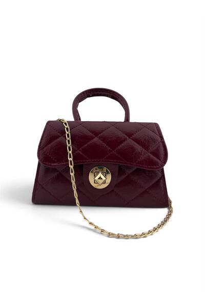 BACHUS Shiny Quilted Mini Bag – Lining Detail – Women's Hand and Shoulder Bag...