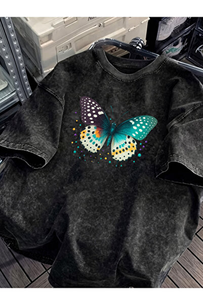 HOFFNUNG Unisex Oversize Vintage Washed Street Style Μόδα του δρόμου Βαμβακερ...