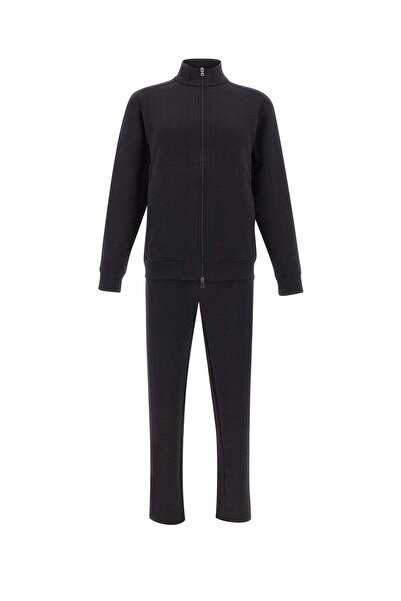 PAUL&SHARK Men's Regular Cut Stand Collar Straight Leg Cotton Black Tracksuit...