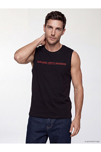 LC Waikiki Nevavm Oval Collar Turkey Printed Men's Sleeveless T-Shirt with a ...