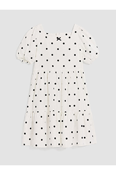 LC Waikiki Trendlucky Girl's Polka Dot Dress with Difference in Color