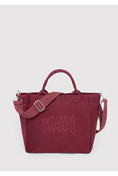 Mavi Logo Nakışlı Bordo Omuz Çantası 1914358-70404