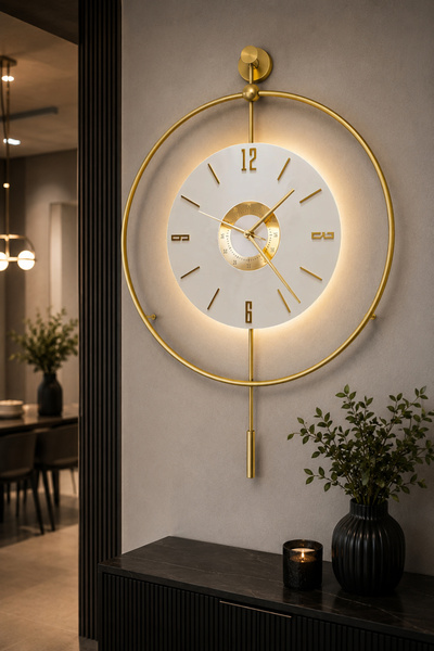 SEVİNÇ KONSEPT Led'li Gold ORBİT orjin 24 (Büyük Boy 50 X 75 Cm), Modern Deko...
