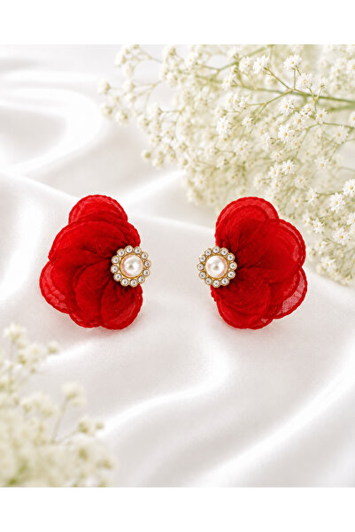 WOWMOM Half Flower Earrings – Stylish Women's Earrings with Elegant Stone and...