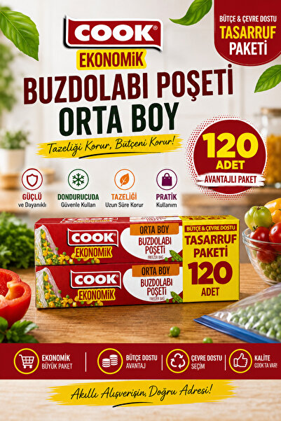 COOK buzdolabı poşeti orta boy