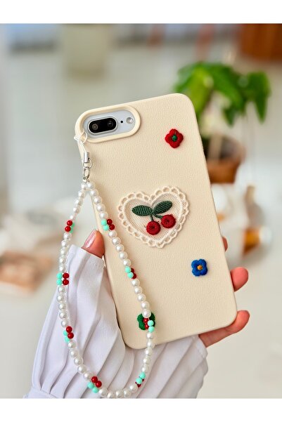 Go Aksesuar Iphone 7 PLUS VE 8 PLUS Uyumlu DANTEL Charm KİRAZ Tasarımlı Oyunc...