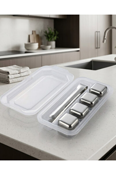 FTA TİCARET Reusable Steel Ice Stone Set Beverage Cooler Cubes with Box