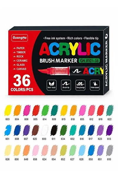 Guangna 36-Piece Paint Marker Set for Art Supplies, School Supplies, Rock Art...