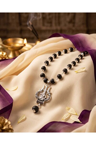 Generic Original 7MM German Silver Cap Karungali Mala with Om locket, 54 Bead...