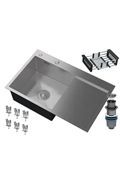 Granitan Chiuveta Otel Inox, 1 Cuva cu Picurator Telescopic, Sifon Manual, Ne...