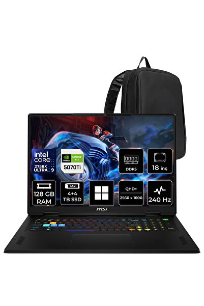 MSI Raider 18 HX Intel Core Ultra 9 275HX RTX 5070 Ti 12GB 140W 128GB RAM 4TB...