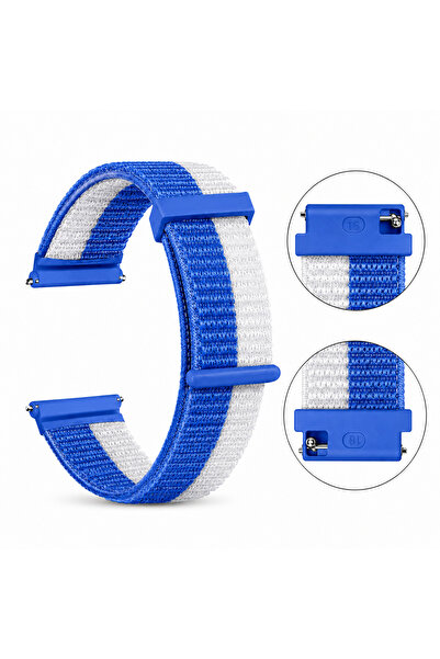 MAUEX Curea smartwatch 18 mm din nailon, Quick Release, reglabilă, respirabil...
