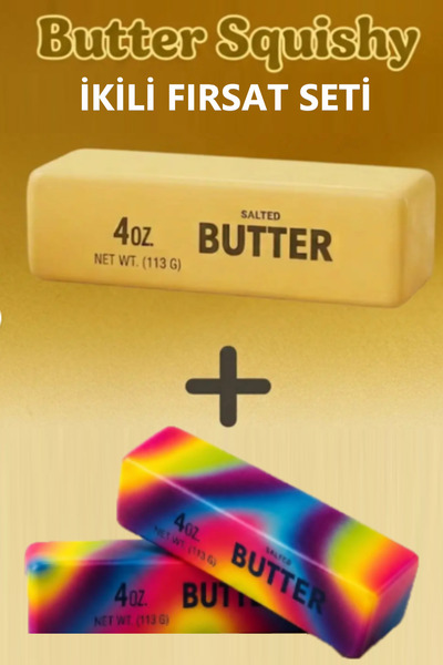 Pofika Butter Squishy Tereyağı Ve Renkli Butter Tasarımlı Viral Sıkılabilir S...