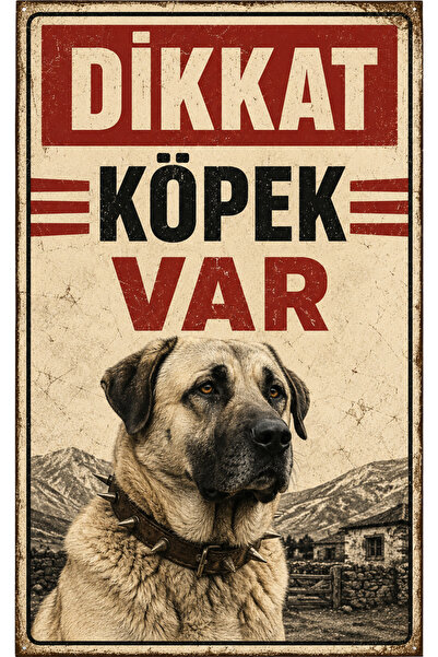 Lucena Retro Caution Dog Present Sign Sivas Kangal Metal Sign Garden Door War...