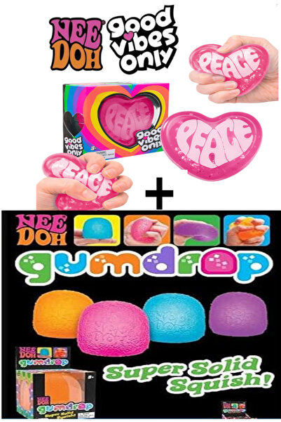 Pofika Needoh Squishy Kalp + Needoh Nıce Cube Gumdrop Squish Stres Küpü Süpri...