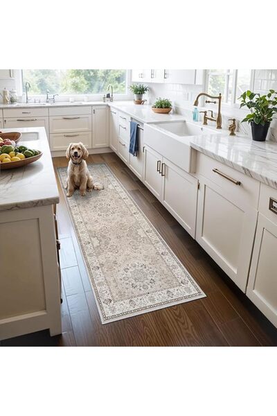 Supreouts Washable Runner Rug, Vintage Hallway Runner with Non Slip Backing, ...