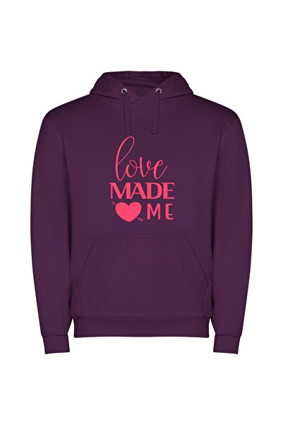iLovePrints Love Crafted Elegance Φούτερ με κουκούλα σε χρώμα Μωβ