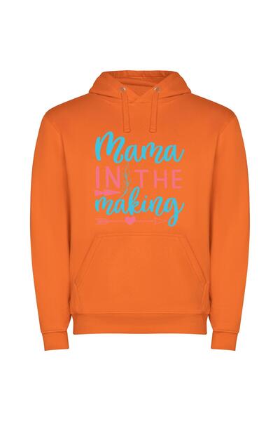 iLovePrints Mama's Maternal Muse Φούτερ με κουκούλα σε χρώμα Πορτοκαλί