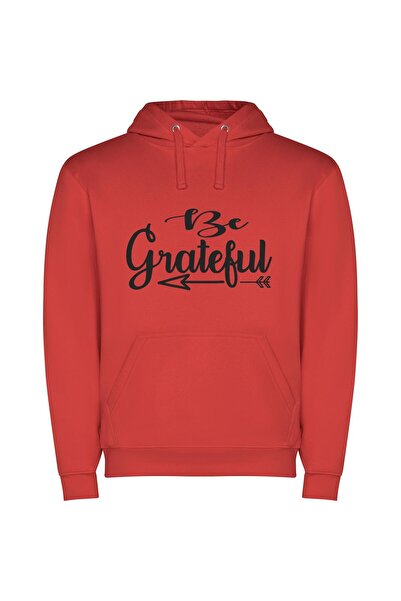 iLovePrints Grateful & Beautiful Resolutions Φούτερ με κουκούλα σε χρώμα Κόκκινο