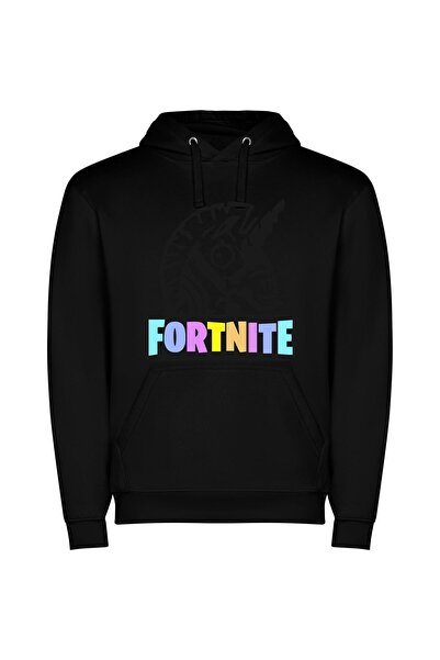 iLovePrints Fortnite Noir Φούτερ με κουκούλα σε χρώμα Μαύρο
