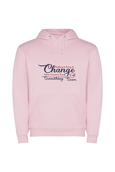 iLovePrints Embrace the Change Journey Φούτερ με κουκούλα σε χρώμα Ροζ