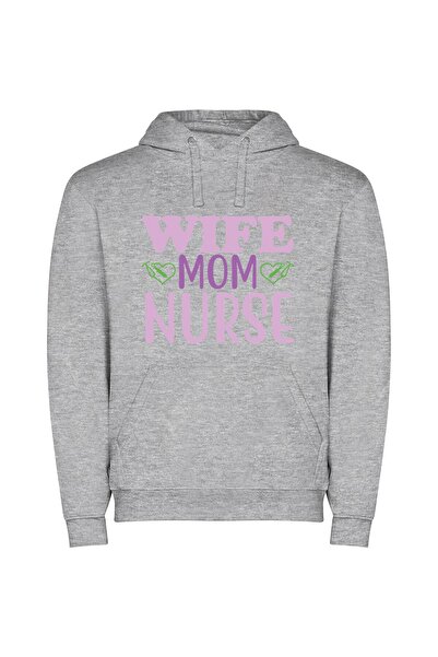 iLovePrints Endless Love, Nurse Life Φούτερ με κουκούλα σε χρώμα Γκρι