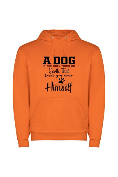 iLovePrints Ultimate Canine Devotion Φούτερ με κουκούλα σε χρώμα Πορτοκαλί
