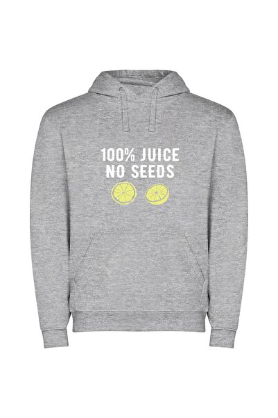 iLovePrints Lemon Skin Minimalist Illustration Φούτερ με κουκούλα σε χρώμα Γκρι