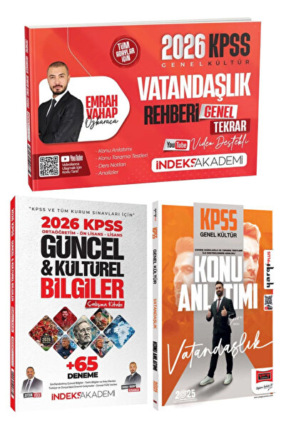 İndeks Akademi KPSS 2026 Emrah Vahap Özkaraca Vatandaşlık Rehberi Genel Tekra...