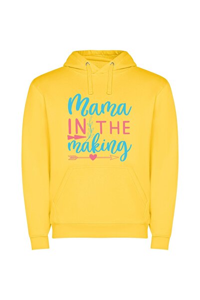 iLovePrints Mama's Maternal Muse Φούτερ με κουκούλα σε χρώμα Κίτρινο