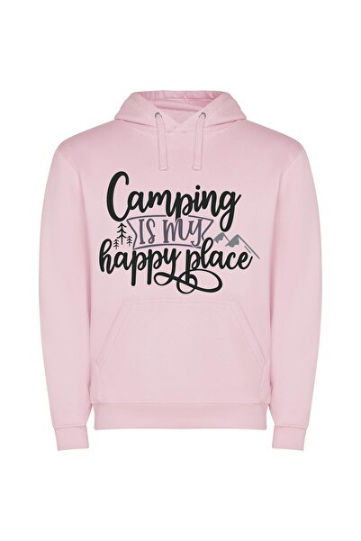 iLovePrints Camping Joy Zone Φούτερ με κουκούλα σε χρώμα Ροζ