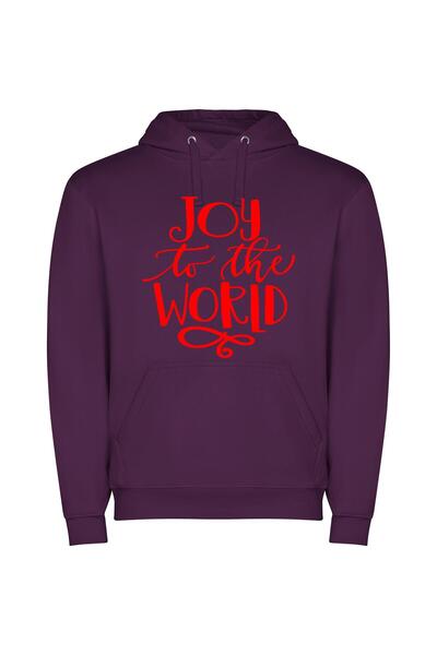 iLovePrints Joyful World Wallpaper Φούτερ με κουκούλα σε χρώμα Μωβ