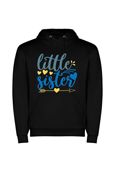 iLovePrints Sisterly SVG Signage Φούτερ με κουκούλα σε χρώμα Μαύρο